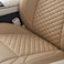 Auto Family Premium 5Pcs Set PU Leather Car Seat Cover Full Set, Universal Fit Auto Seat Covers, Luxury Interior Protector, Waterproof Seat Covers, Breathable Anti-Slip Car Seat Cushion (Beige)