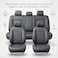 Auto Family Premium 5Pcs PU Leather Car Seat Cover Full Set, Universal Fit Auto Seat Covers, Luxury Interior Protector, Waterproof Seat Covers, Breathable Anti-Slip Car Seat Cushion (Gray)