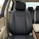 Auto Family Premium 5Pcs PU Leather Car Seat Cover Full Set, Universal Fit Auto Seat Covers, Luxury Interior Protector, Waterproof Seat Covers, Breathable Anti-Slip Car Seat Cushion (Black)