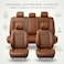 Auto Family Premium 5Pcs PU Leather Car Seat Cover Full Set, Universal Fit Auto Seat Covers, Luxury Interior Protector, Waterproof Seat Covers, Breathable Anti-Slip Car Seat Cushion (Brown)