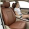 Auto Family Premium 5Pcs PU Leather Car Seat Cover Full Set, Universal Fit Auto Seat Covers, Luxury Interior Protector, Waterproof Seat Covers, Breathable Anti-Slip Car Seat Cushion (Brown)
