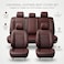 Auto Family Premium 5Pcs PU Leather Car Seat Cover Full Set, Universal Fit Auto Seat Covers, Luxury Interior Protector, Waterproof Seat Covers, Breathable Anti-Slip Car Seat Cushion (Maroon)