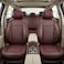 Auto Family Premium 5Pcs PU Leather Car Seat Cover Full Set, Universal Fit Auto Seat Covers, Luxury Interior Protector, Waterproof Seat Covers, Breathable Anti-Slip Car Seat Cushion (Maroon)