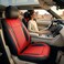 Auto Family Premium 5Pcs PU Leather Car Seat Cover Full Set, Universal Fit Auto Seat Covers, Luxury Interior Protector, Waterproof Seat Covers, Breathable Anti-Slip Car Seat Cushion (Red Black)