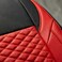 Auto Family Premium 5Pcs PU Leather Car Seat Cover Full Set, Universal Fit Auto Seat Covers, Luxury Interior Protector, Waterproof Seat Covers, Breathable Anti-Slip Car Seat Cushion (Red Black)