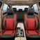 Auto Family Premium 5Pcs PU Leather Car Seat Cover Full Set, Universal Fit Auto Seat Covers, Luxury Interior Protector, Waterproof Seat Covers, Breathable Anti-Slip Car Seat Cushion (Red Black)