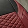 Auto Family Premium 5Pcs PU Leather Car Seat Cover Full Set, Universal Fit Auto Seat Covers, Luxury Interior Protector, Waterproof Seat Covers, Breathable Anti-Slip Car Seat Cushion (Maroon Black)