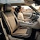 Auto Family Premium 5Pcs PU Leather Car Seat Cover Full Set, Universal Fit Auto Seat Covers, Luxury Interior Protector, Waterproof Seat Covers, Breathable Anti-Slip Car Seat Cushion (Beige Black)
