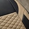 Auto Family Premium 5Pcs PU Leather Car Seat Cover Full Set, Universal Fit Auto Seat Covers, Luxury Interior Protector, Waterproof Seat Covers, Breathable Anti-Slip Car Seat Cushion (Beige Black)