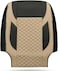 Auto Family Premium 5Pcs PU Leather Car Seat Cover Full Set, Universal Fit Auto Seat Covers, Luxury Interior Protector, Waterproof Seat Covers, Breathable Anti-Slip Car Seat Cushion (Beige Black)