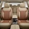 Auto Family Premium 5Pcs PU Leather Car Seat Cover Full Set, Universal Fit Auto Seat Covers, Luxury Interior Protector, Waterproof Seat Covers, Breathable Anti-Slip Car Seat Cushion (Beige Brown)