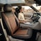 Auto Family Premium 5PCs PU Leather Car Seat Cover Full Set, Universal Fit Auto Seat Covers, Luxury Interior Protector, Waterproof Seat Covers, Breathable Anti-Slip Car Seat Cushion (Brown Black)