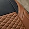 Auto Family Premium 5PCs PU Leather Car Seat Cover Full Set, Universal Fit Auto Seat Covers, Luxury Interior Protector, Waterproof Seat Covers, Breathable Anti-Slip Car Seat Cushion (Brown Black)