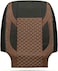 Auto Family Premium 5PCs PU Leather Car Seat Cover Full Set, Universal Fit Auto Seat Covers, Luxury Interior Protector, Waterproof Seat Covers, Breathable Anti-Slip Car Seat Cushion (Brown Black)