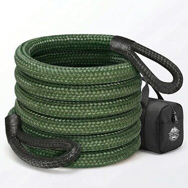 Auto Family 15T - 9M Heavy Duty Synthetic Winch Rope &ndash; Off-Road Recovery Tow Rope with Reinforced Loops, High Strength Braided Cable for SUV, Truck, ATV, UTV