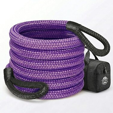 Auto Family 25T - 9M Heavy Duty Synthetic Winch Rope &ndash; Off-Road Recovery Tow Rope with Reinforced Loops, High Strength Braided Cable for SUV, Truck, ATV, UTV