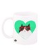 A Cat Design Mug White/Green/Red