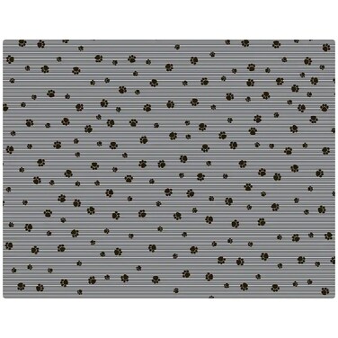 Drymate Cat Litter Mats Grey Stripe/Black Paw 28 x 36 Inch / 71 x 91 cm