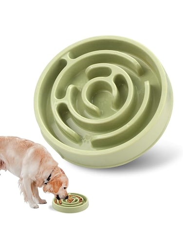 Rayyan Dog Bowl Slow Eating Dog Food Bowl, Slows Eating Dish Tray, Dog Puzzle Bowl, Slow Feeder Pet Dog Bowls, Food Lick Pad Plate,Interactive Bloat Stop Dog Bowls, Preventing Choking Dogs Bowl(Green)