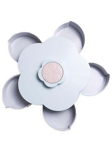 Flower Petal Fruit Plate Candy Storage Box 5 Grids Changeable Dry Fruit Nuts Snack Tray Rotating Organizer Accessories Tools