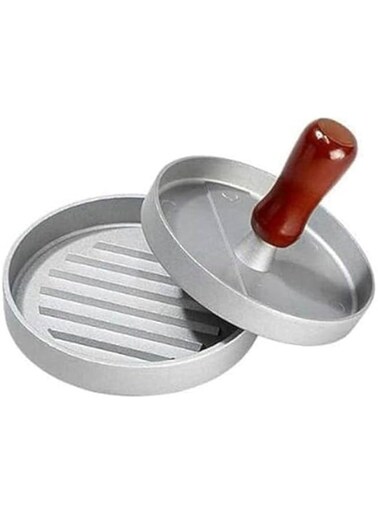 FEND Aluminum Burger Press with Wooden Handle, Stuffed Patty Maker for Sandwiches