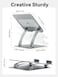 Tounee Tablet Holder Stand, Dual Rod Adjustable Aluminum Desktop Stand, Compatible with 4.7-16.5" iPads, Surface Tablets, Portable Monitors, Kindle &amp; More (Silver)
