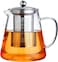 CRAFT MAGIC 950ml Borosilicate Glass Teapot for Stovetop &ndash; Clear Tea Kettle with 4 Glass Cups, Stainless Steel Removable Infuser &ndash; Blooming &amp; Loose Leaf Tea Brewer for Home, Office, Camping &amp; Travel