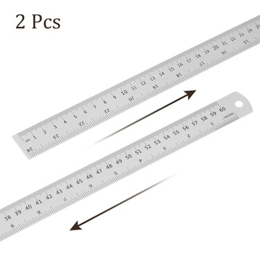 CRAFT MAGIC Heavy-Duty Stainless Steel Ruler (60cm/24inch 2-Pack) Durable Metal Measuring Ruler for School, Office &amp; Craft Projects &ndash; Precision Straight Edge Tool
