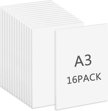 CRAFT MAGIC 16-Pack A3 White Foam Boards &ndash; Polystyrene Sheets for Photo Framing, Art Display, School Projects and Handicraft (297 &times; 420 mm)