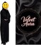 Velvet Aura Women&rsquo;s Embroidered Abaya with Hijab Set 54 size   Long Sleeve Maxi Dress   Modest Islamic Clothing for Women   Muslim Prayer Dress for Eid, Ramadan, and Everyday Wear
