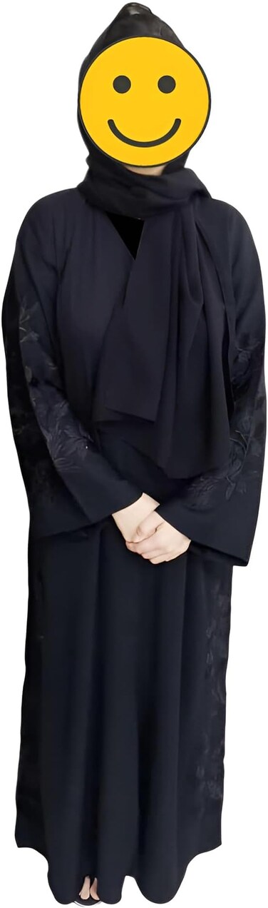 Velvet Aura Women&rsquo;s Embroidered Abaya with Hijab Set 54 size   Long Sleeve Maxi Dress   Modest Islamic Clothing for Women   Muslim Prayer Dress for Eid, Ramadan, and Everyday Wear