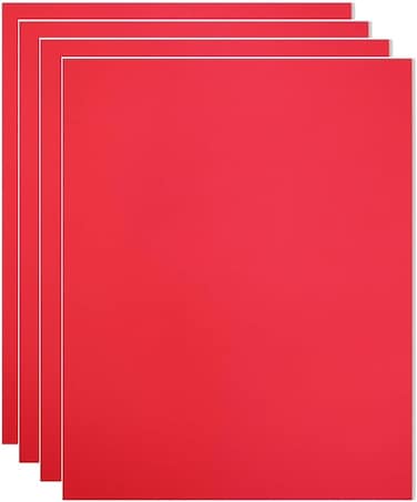 CRAFT MAGIC Foam Boards, A3 Foam Core Backing Board, Pack of 4 Red 5mm Thickness Mat Boards Poster Boards Polystyrene Signboard Perfect for Presentations, School, Office &amp; Art Projects