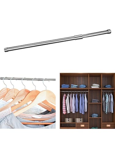SANZEZ COOLive Adjustable Closet Rod for Hanging Clothes 42-68cm Stainless Steel Closet Pole Closet Bar for Shower Window Wardrobes Curtain