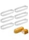 Guowall 6 pack Tart Ring 5 inch Perforated Stainless Steel Oval Pastry Mould Non Stick Metal Tarte Cake Mold for Baking