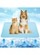 STAYOUNG Dog Cooling Pad - 70 * 100 Large Size Ice Silk Pad with Pet Hair Remover, Pet Cooling Mat, Summer Washable Ice Silk Pet Self Cooling Pad Blanket Home or Outdoor Portable (Blue)
