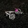 S925 Sterling Silver Rose Skull Hand Open Ring Adjustable Ring(BSR606-E)