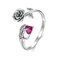 S925 Sterling Silver Rose Skull Hand Open Ring Adjustable Ring(BSR606-E)