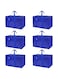 LIWEGHT 6 Pack Moving Bags, Packing Boxes for Moving, Large Storage Bins with Lids and Handles, Space Saver Collapsible Moving Supplies (Blue, 6 Pack)