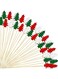 Cocktail Picks, Xmas Tree Fancy Toothpicks for Appetizer, 100Pcs 4.7inch Long Decorative Bamboo Toothpicks,Cocktail Skewers Charcuterie Sticks for Christmas Holiday Decoration Party