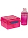Sistema Lunch Cube Max Lunch Box Pack, Pink H10 x W4.2 x D 6.6 inches, 41580
