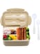 Bento Box for Adults 1400 ML    Bento Lunch Box For Kids, Childrens With Spoon &amp; Fork    Durable Perfect Size lunch box for On the Go Meal    BPA-Free and Food Safe Material (Brown)