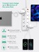 PEGANT 10 Way Power Extension Cord Surge Protector Strip Heavy Duty Universal Electrical Socket 5x USB-A 1x USB-C PD 30W Total 3 Meters Cable (3M)
