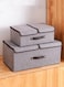 2 Pcs Large Capacity Foldable Storage Box Double Cover Clothes Organizer - Grey