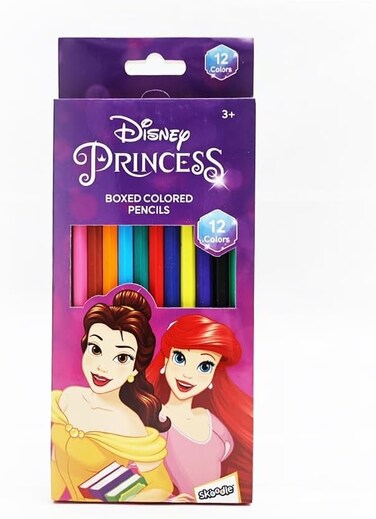 مجموعة أقلام تلوين سكودل متعددة الألوان للأطفال: سبايدرمان والأميرة (12 قلم أميرة)