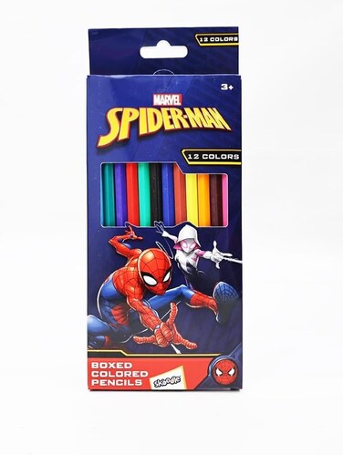 مجموعة أقلام تلوين سكودل متعددة الألوان للأطفال: سبايدرمان والأميرة (12 قلم سبايدرمان)