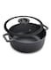 Cast Iron Casserole 20 CM   Induction Cooking Pot with Glass Lid   Biryani Pot with Heavy Bottom  Pre-Seasoned Cast Iron Cookware, Black - PR48896