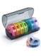 Pill Organizer, Weekly Pill Box, Color-Coded Compartments,Transparent, Eco-Friendly - Weekly Pill Box with Color-Coded Compartments for Easy Drug Management