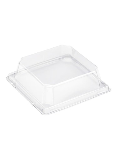 LIDS ONLY: Matsuri Vision 3.5 x 3.5 x 1.6 Inch Lids For Small Containers, 100 Airtight Lids - Containers Sold Separately, Raised Design, Clear Plastic Lids, For Sushi Boxes