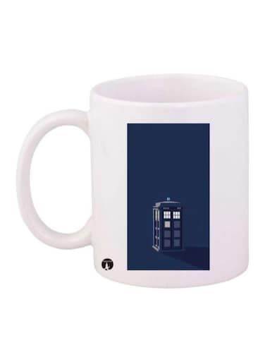 The TV Show Doctor Who Video Game Printed Coffee Mug White/Blue