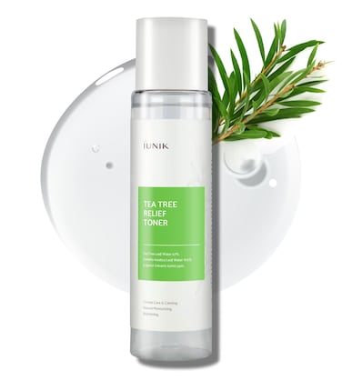 IUNIK Tea Tree Relief Vegan Face Toner - Facial Moisturizer Acne-Prone Irritated Skin w Tea Tree 67% Centella Asiatica 19.5% 6.7 Fl OZ Sensitive Skin Breakout Rosacea Blemish Plant-Based Ingredients